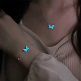 Luminous Butterfly Necklace Glowing Night Fluorescence Vintag